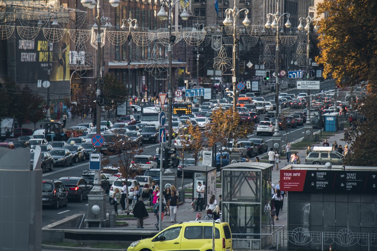 Вечером в четверг, 22 августа, Киев сковали пробки