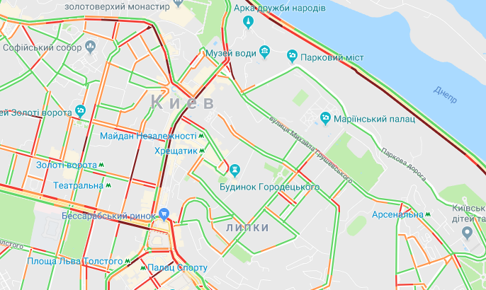 Наиболее "страдает" центр Киева