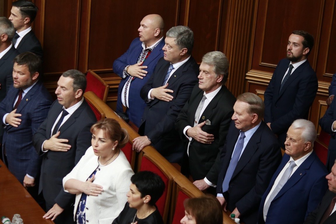 Экс-президенты Леонид Кравчук, Леонид Кучма, Виктор Ющенко и Петр Порошенко