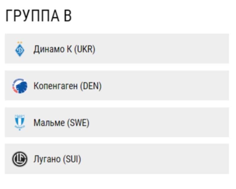 ФК "Динамо" попало в группу В