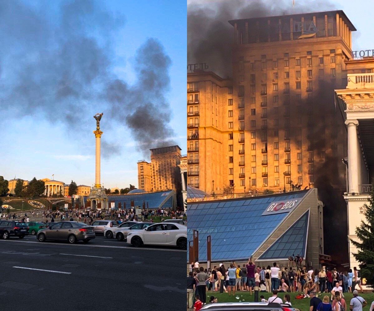 30 августа в Киеве на Майдане Независимости произошел пожар