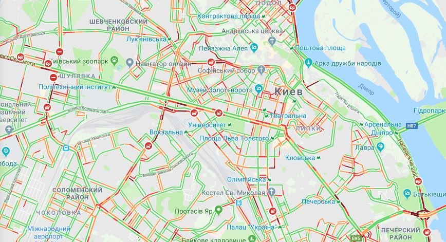 Центр города, как и всегда, загружен больше всего Центр города, как и всегда, загружен больше всего