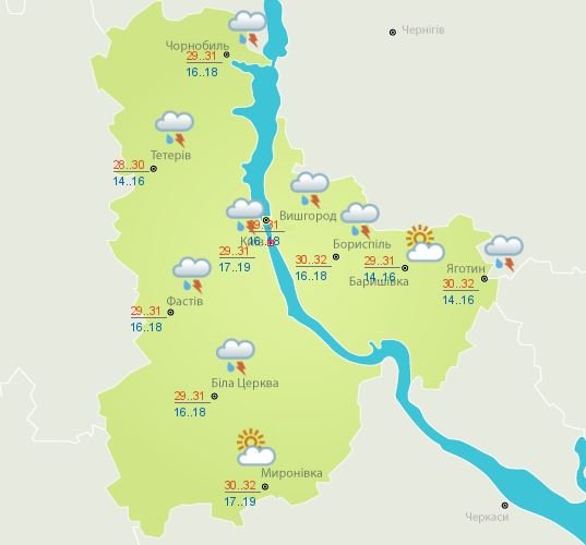 Погода в Киеве и области на 3 сентября