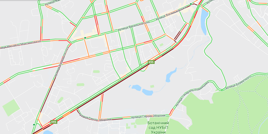 Проблемным является и Голосеевский проспект - там вы тоже рискуете застрять надолго