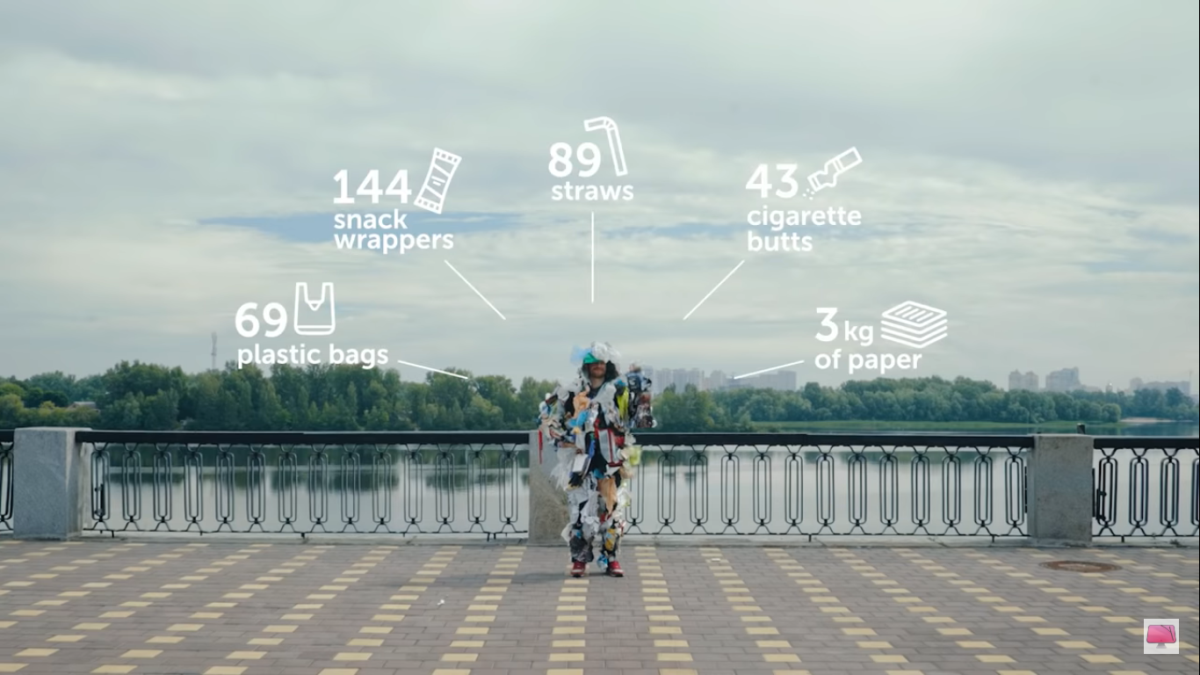 Главный герой ролика - Junkman, который пугает тех, кто выбрасывает мусор мимо урны