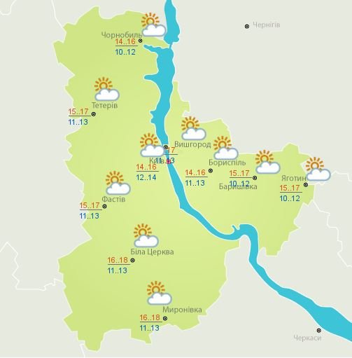 Погода в Киеве на 1 октября Погода в Киеве на 1 октября