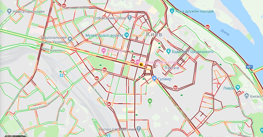 Дорожная ситуация на правом берегу Киева Дорожная ситуация на правом берегу Киева