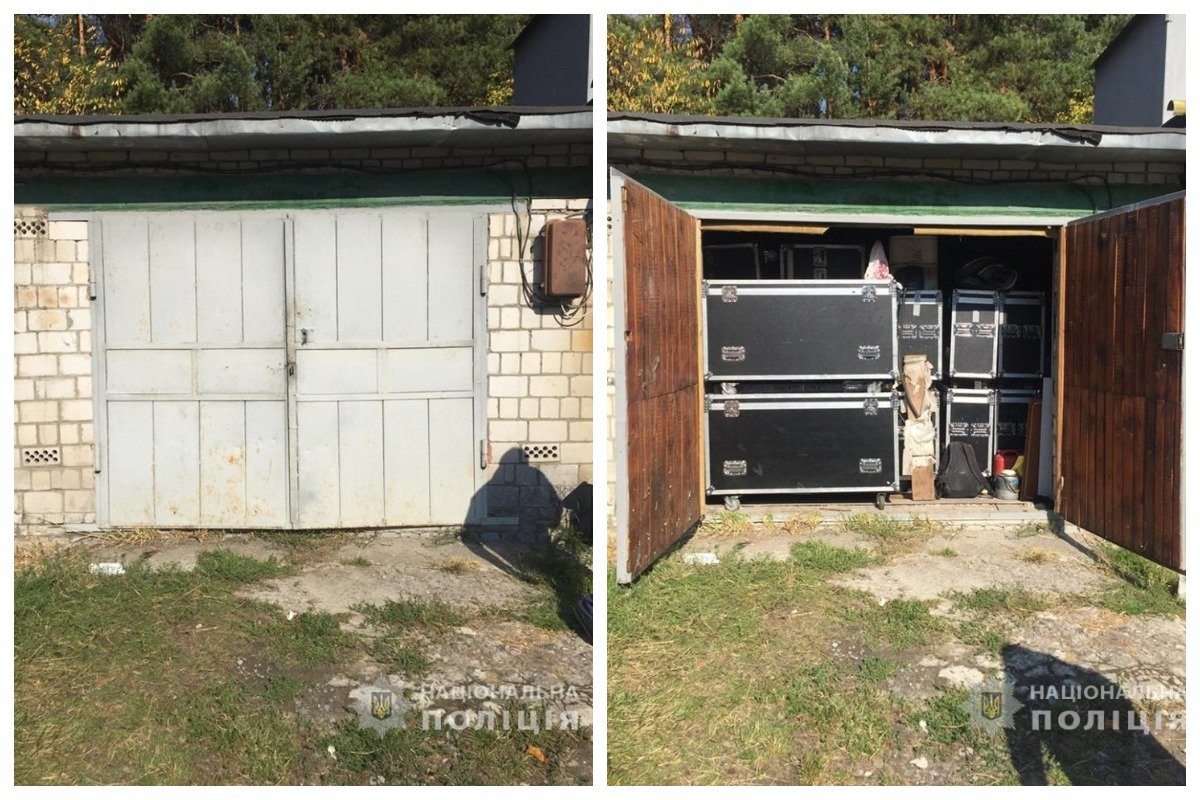 Гараж одного из злоумышленников с похищенным оборудованием