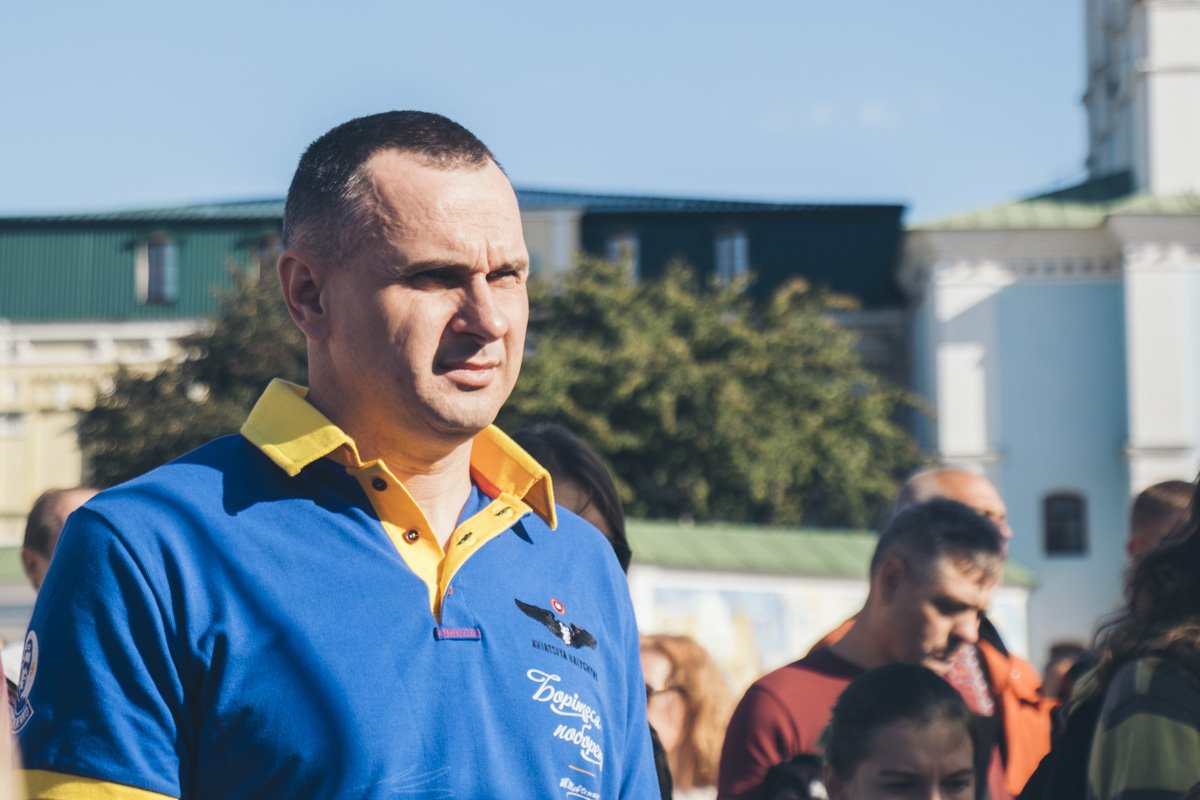 Олег Сенцов на марше в защиту Виталия Маркива Олег Сенцов на марше в защиту Виталия Маркива