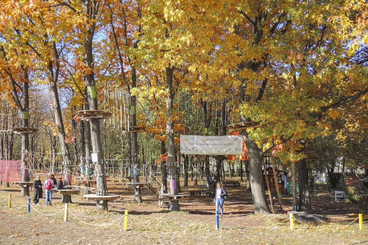 А еще в парке находится веревочный парк