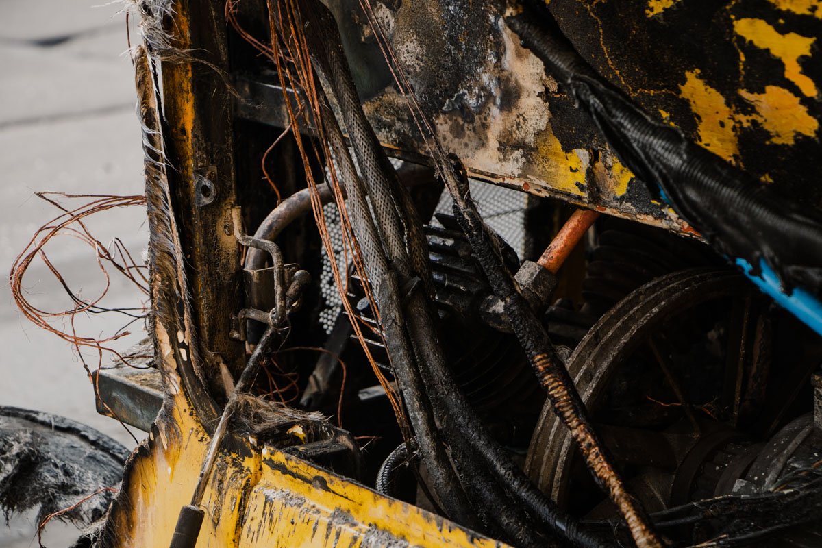 Загорелся моторный отсек общественного транспорта