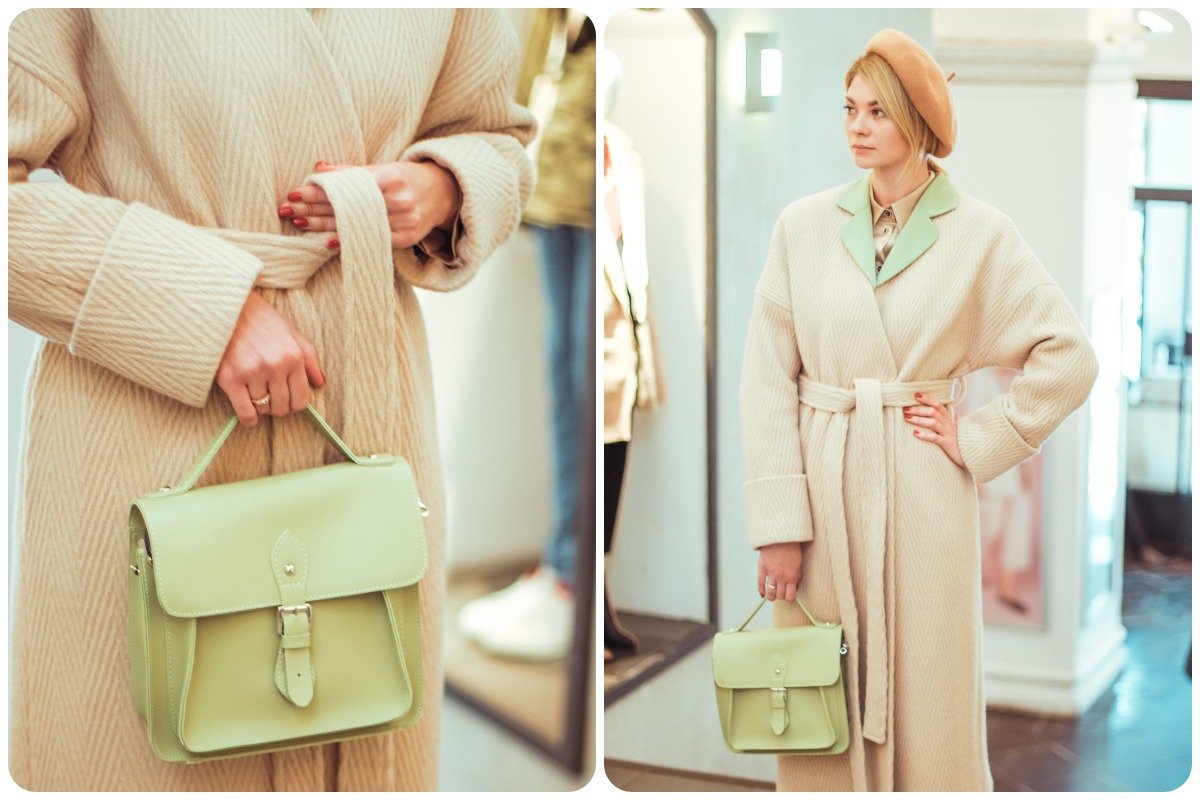 Пальто N&M, берет «Капелюх», сумка Anna Sun