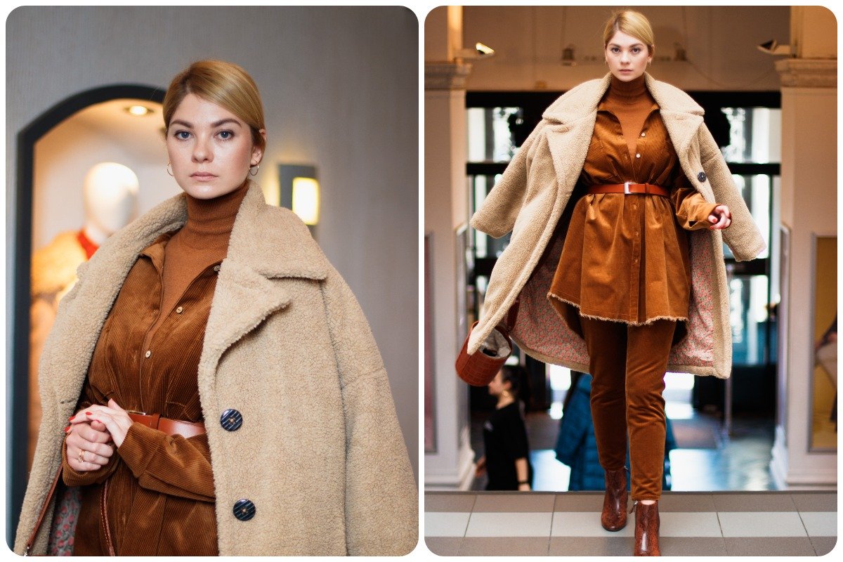 Костюм и гольф Knitlab, шуба Pico, сумка Galvani