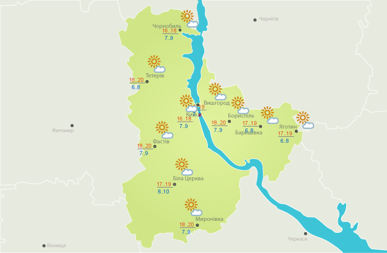 Прогноз погода на 23 октября
