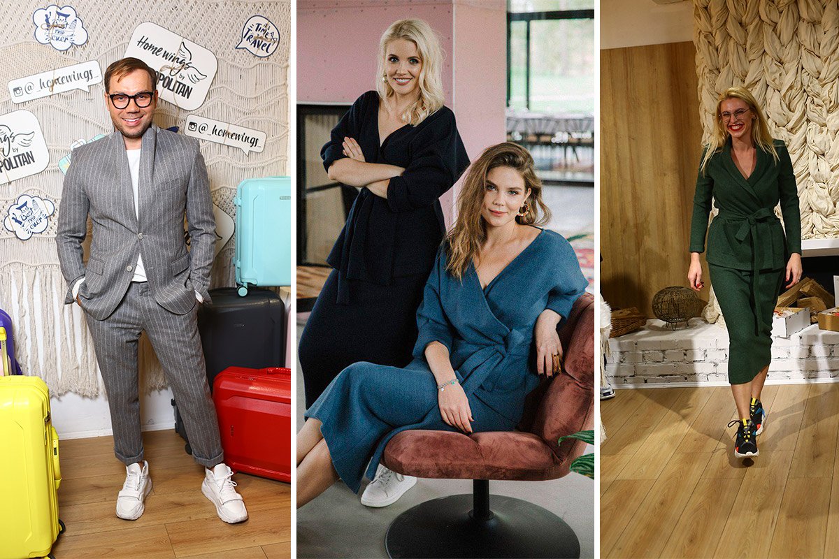 На фото по центу - в синем костюме Александра Буринская, возле нее - Алина Хоречко - создательницы коллекции На фото по центу - в синем костюме Александра Буринская, возле нее - Алина Хоречко - создательницы коллекции