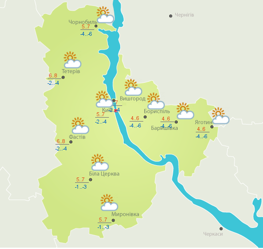 Прогноз погоды в Киеве на 1 ноября Прогноз погоды в Киеве на 1 ноября
