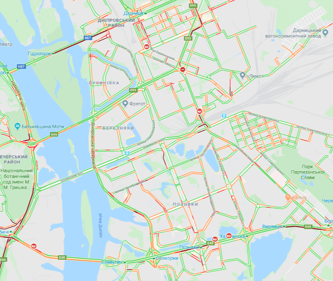 Ситуация на мостах и левом берегу столицы Ситуация на мостах и левом берегу столицы