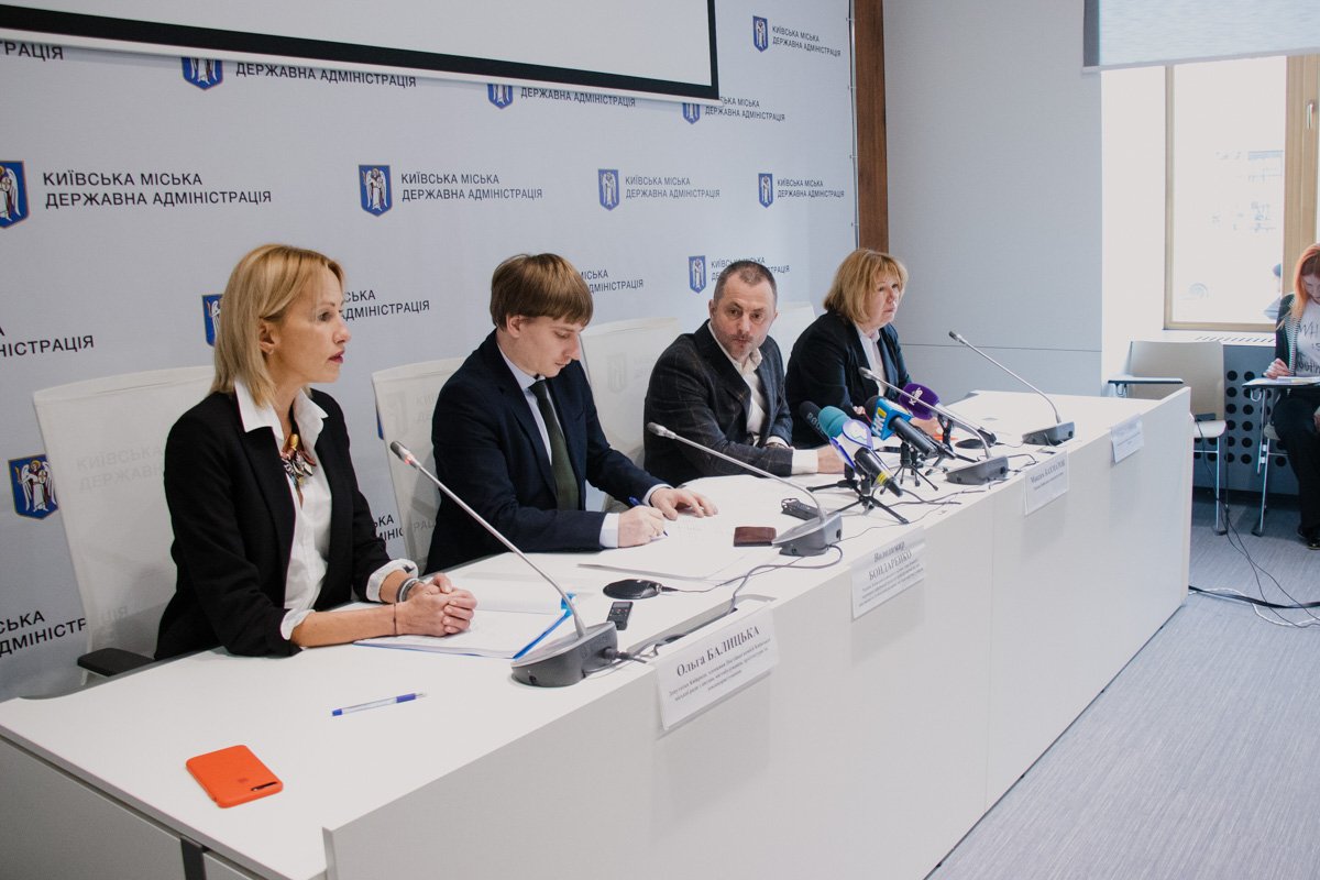 На пресс-брифинге выступили Ольга Балицкая, Владимир Бондаренко, Максим Бахматов и Елена Олейник