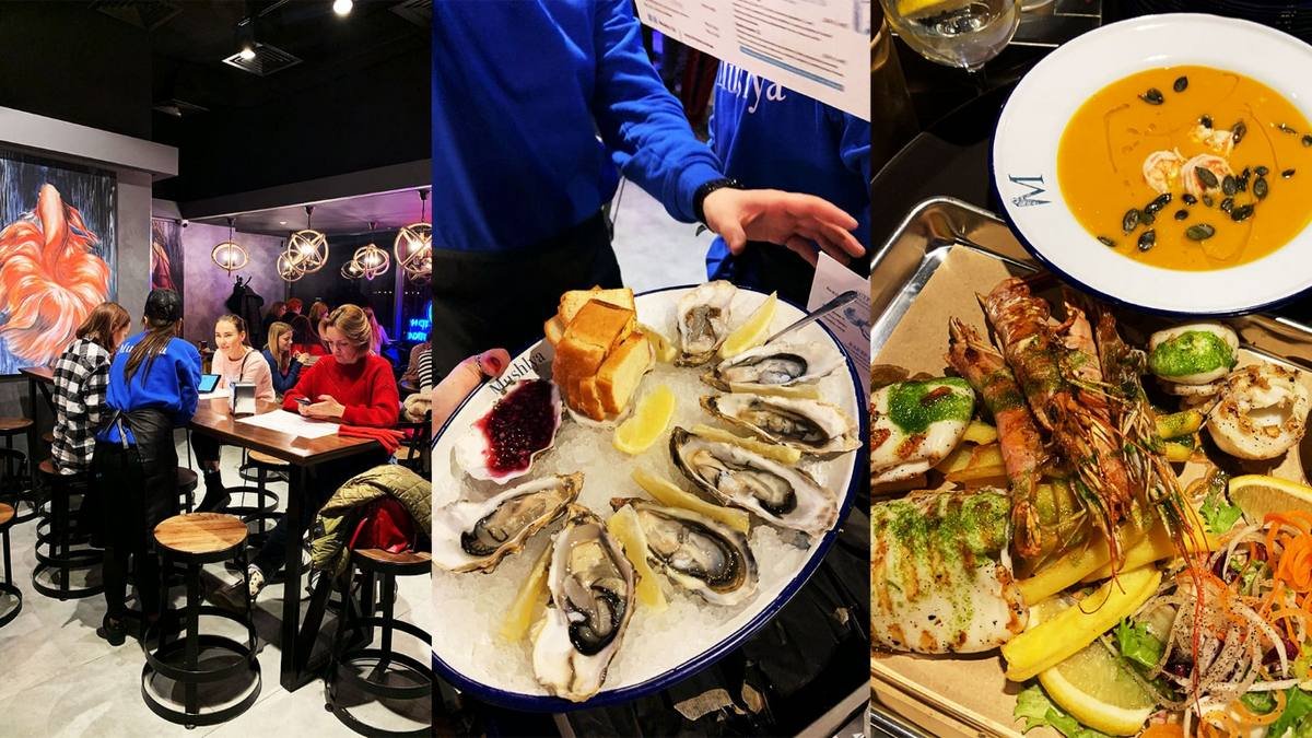 Морская атмосфера интерьера и меню 