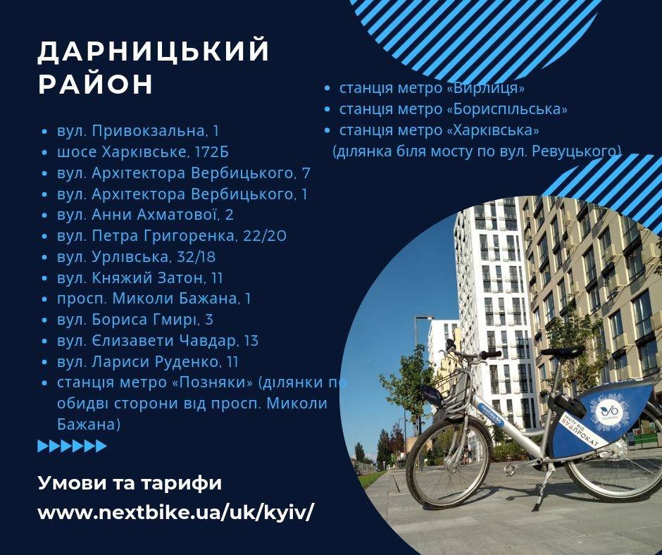Nextbike на карте Дарницкого района Киева Nextbike на карте Дарницкого района Киева