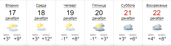 18 декабря температура достигнет 12°C