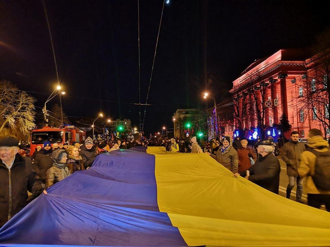 В столице прошел марш в честь Дня рождения Степана Бандеры 