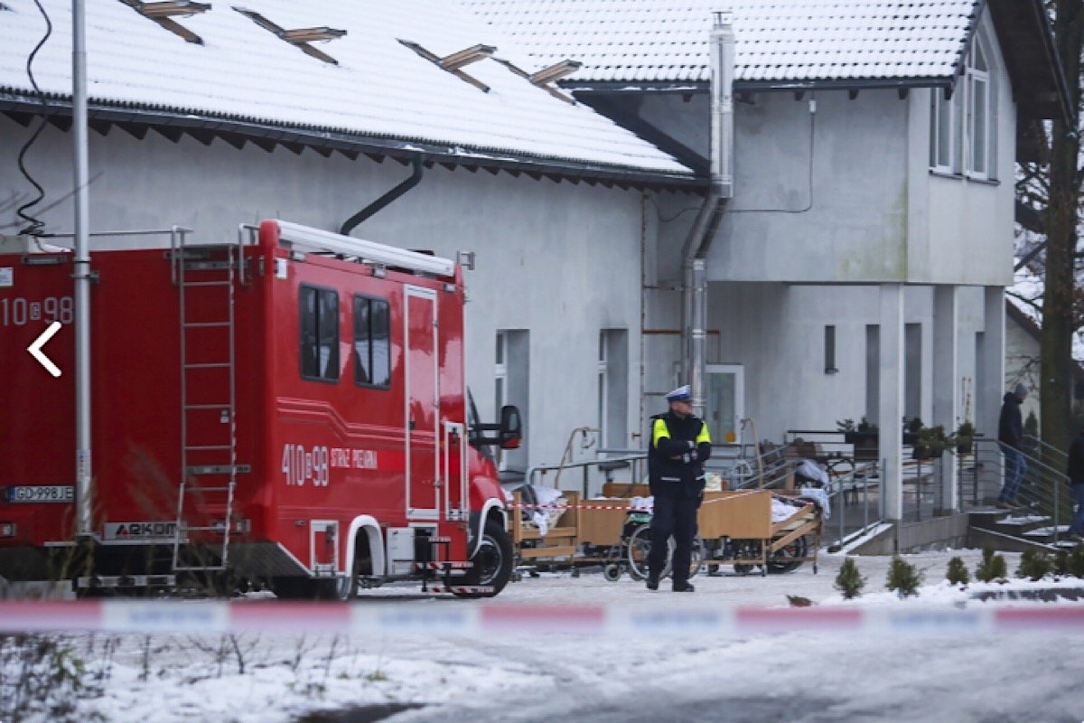 На севере Польши горел хоспис
