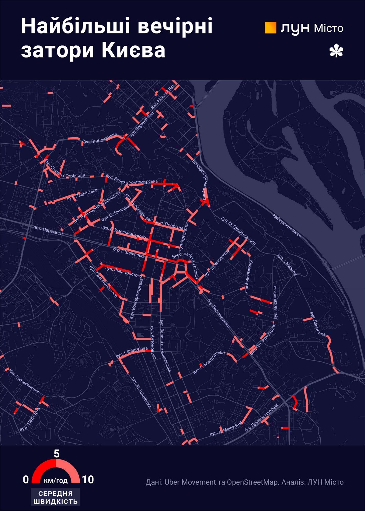 Где чаще всего можно попасть в пробку, если вы в центре Киева Где чаще всего можно попасть в пробку, если вы в центре Киева