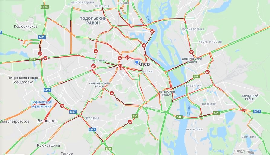 Общая ситуация в Киеве на дорогах Общая ситуация в Киеве на дорогах