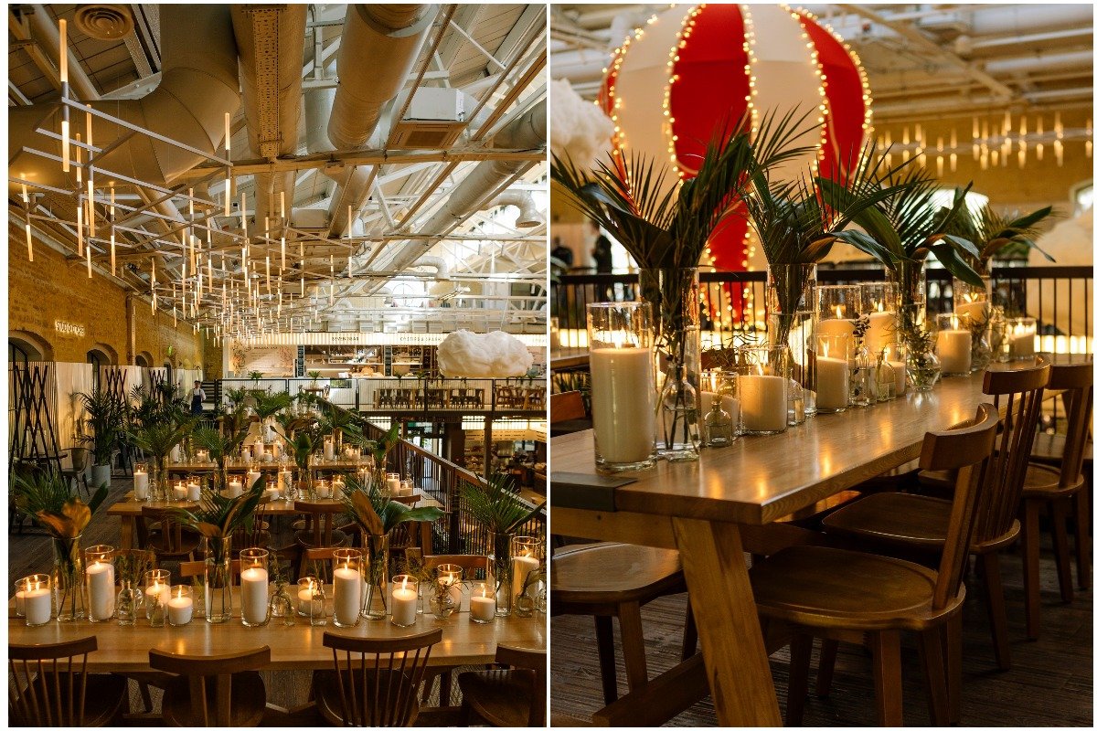 Все столики уже украсили цветами в свечами