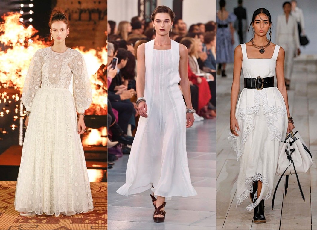 Этой весной и летом особенно модными будут белые летящие легкие платья