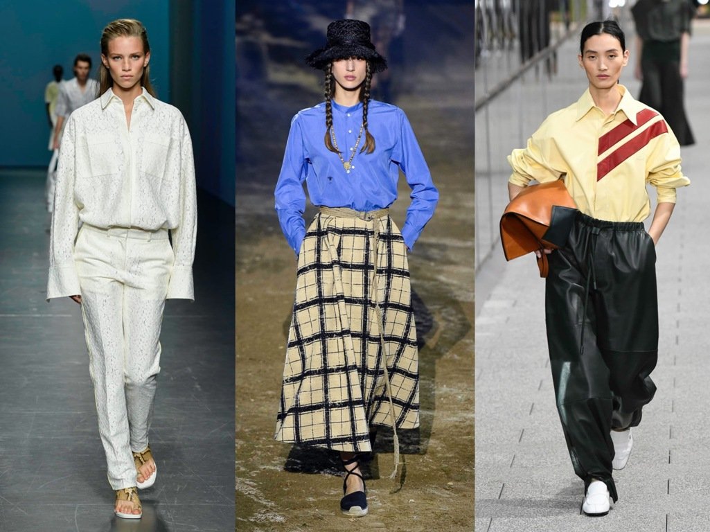 Если вы всегда носите рубашку с брюками, наденьте ее в этот раз с пышной юбкой миди - вам понравится