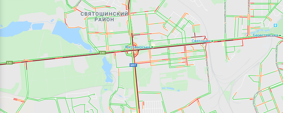 Попасть в Киев через Святошинский район - то еще задание 