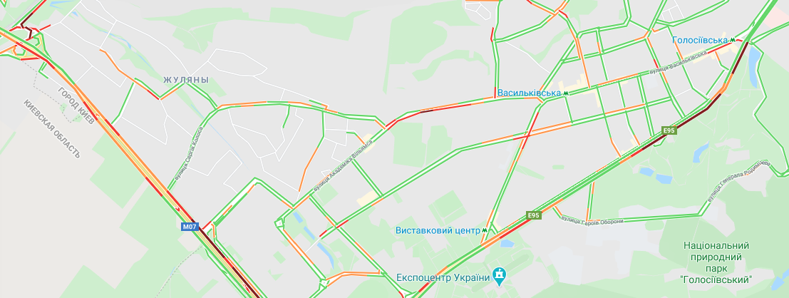 Окружная и Голосеевский проспект - всегда постоянные источники пробок Окружная и Голосеевский проспект - всегда постоянные источники пробок