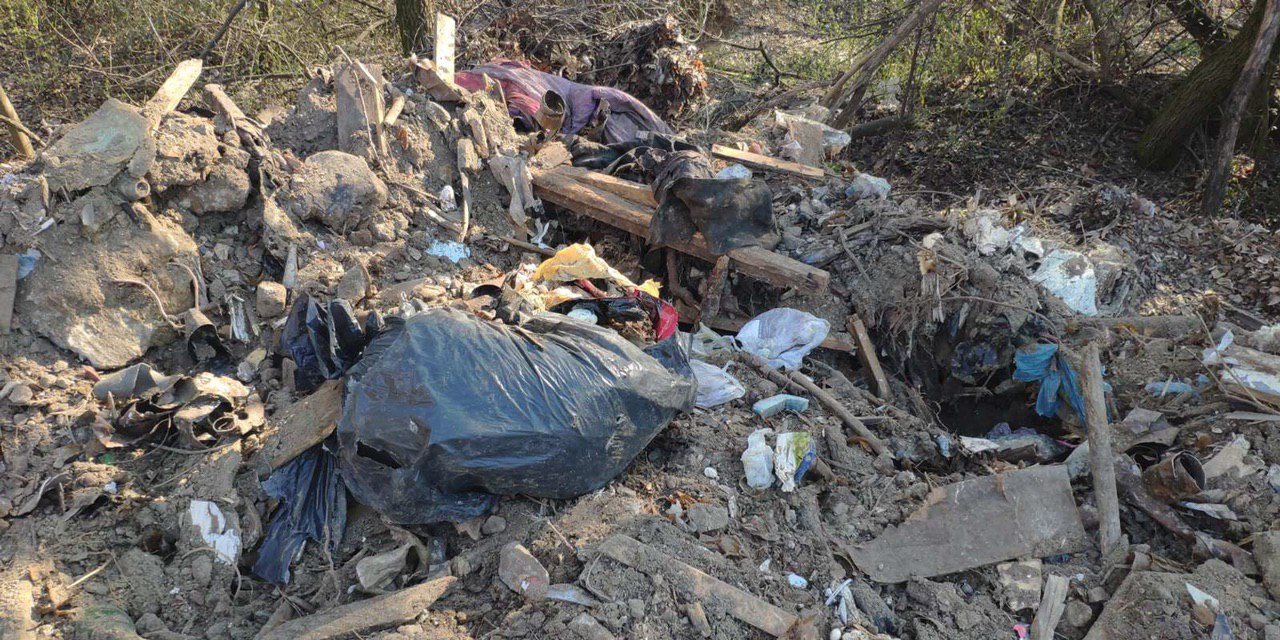 Твердые бытовые отходы вывозят прямо в 20 метрах от ЖК Твердые бытовые отходы вывозят прямо в 20 метрах от ЖК