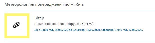 На Киев надвигается шторм: в городе объявили желтый уровень опасности 1