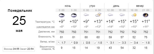 Погода на 25 мая: в Киеве будет дождливо 1