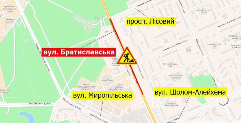 В Киеве на Лесном массиве ограничат движение по одной из улиц 1