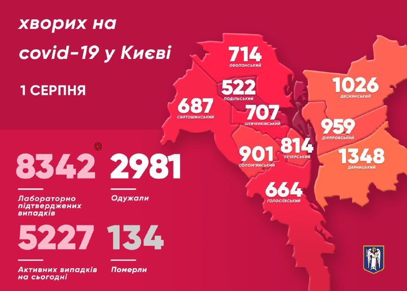 В Киеве еще 101 человек заболел коронавирусом за сутки: больше всего случаев на Печерске 1