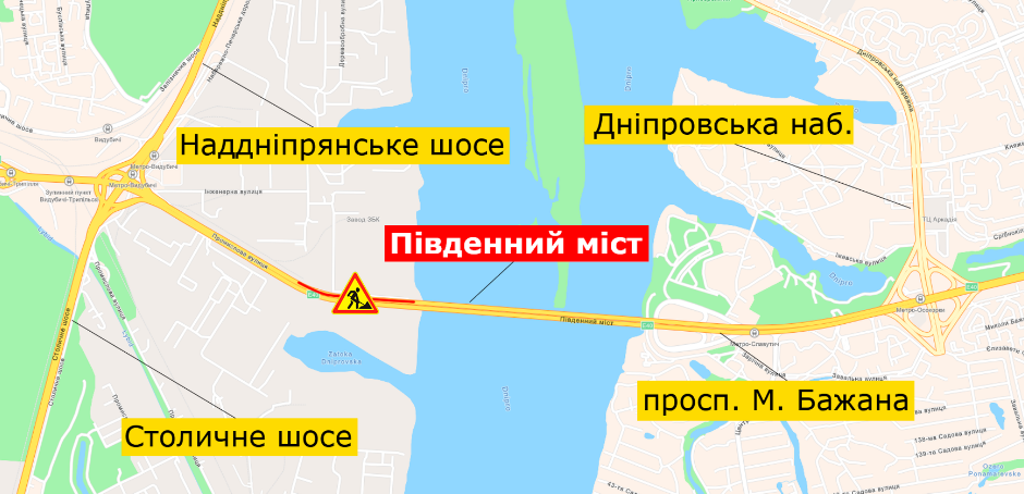 В Киеве на два месяца ограничат движение по Южному мосту 1