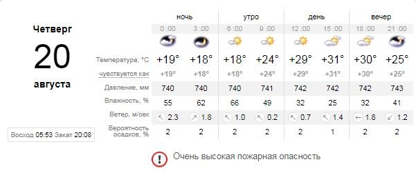 Погода на 20 августа: в Киеве будет облачно и пожароопасно 1