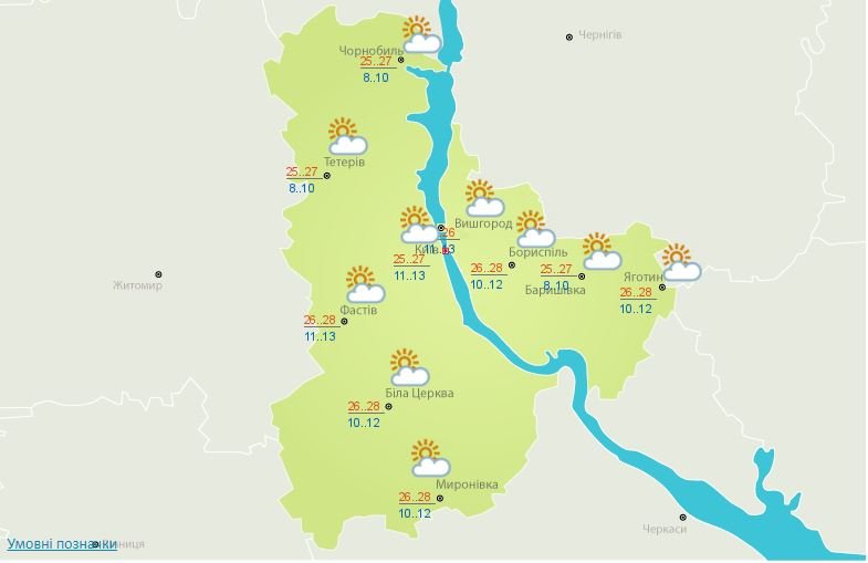 Какая погода будет в Киеве 10 сентября 2