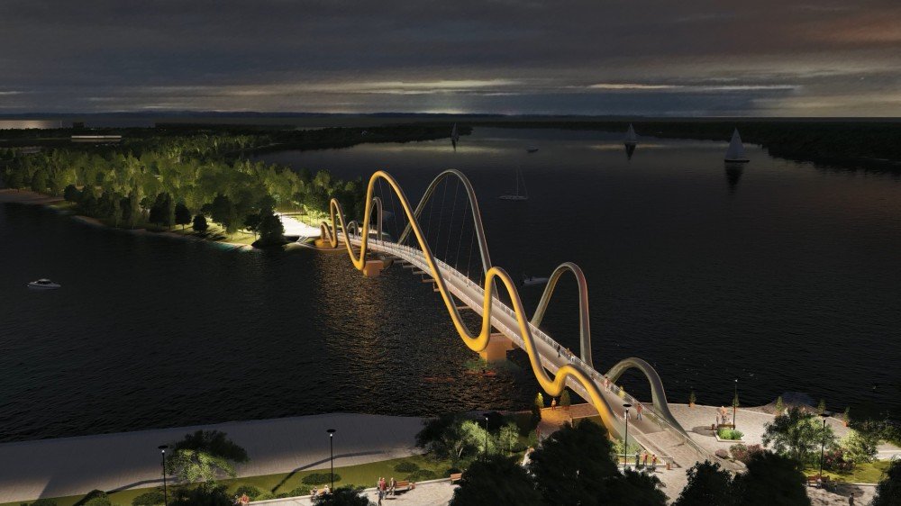 В Киеве построят новый пешеходный мост на Оболони: каким он будет и как выглядит сейчас это место 2