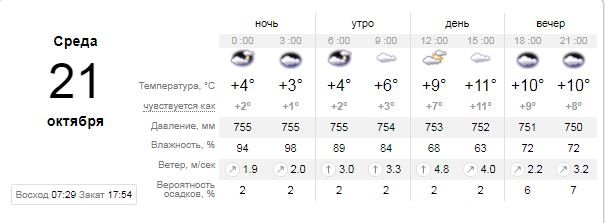 Погода на 21 октября: в Киеве будет холодно и пасмурно 1
