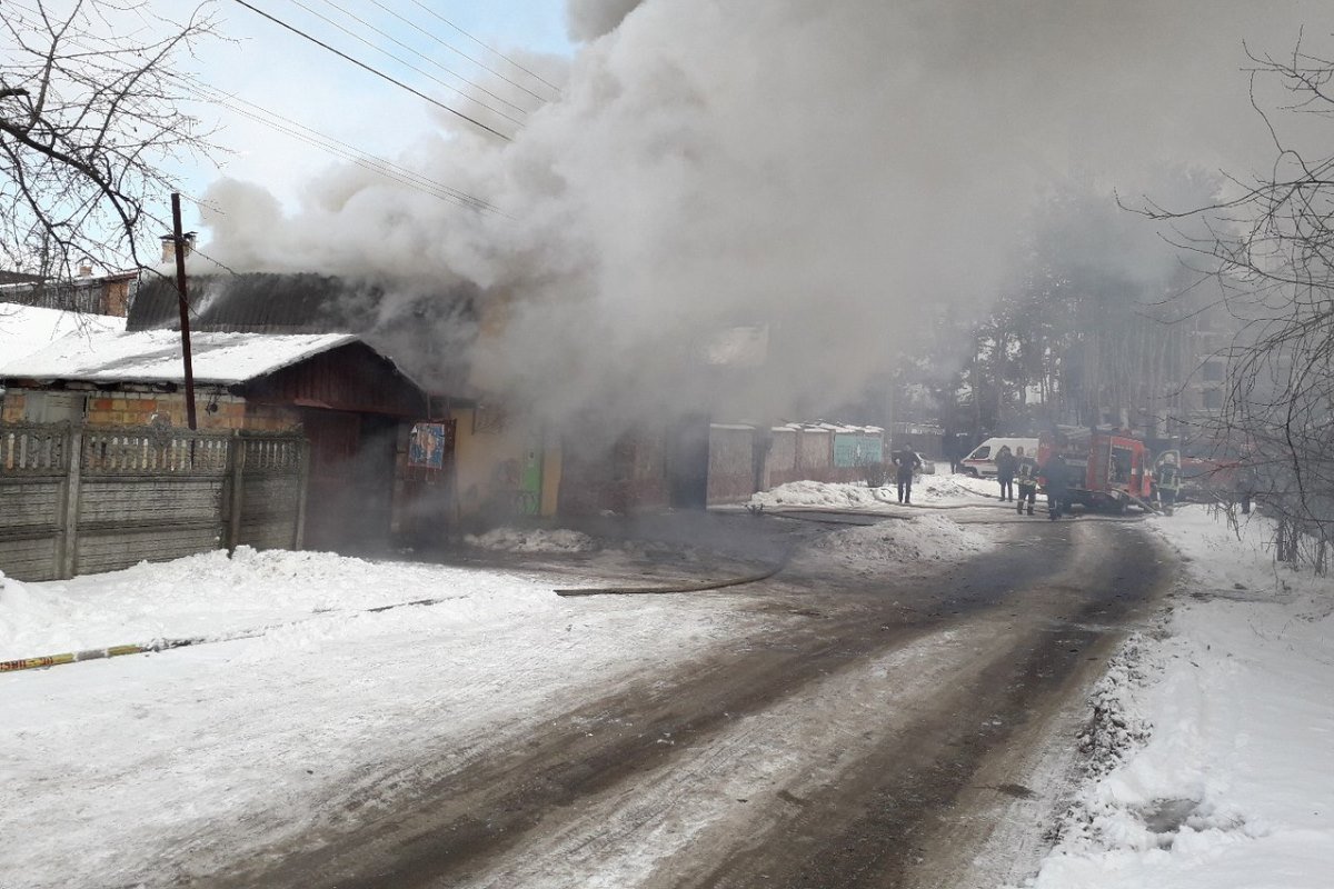 В Киеве загорелась ветклиника В Киеве загорелась ветклиника