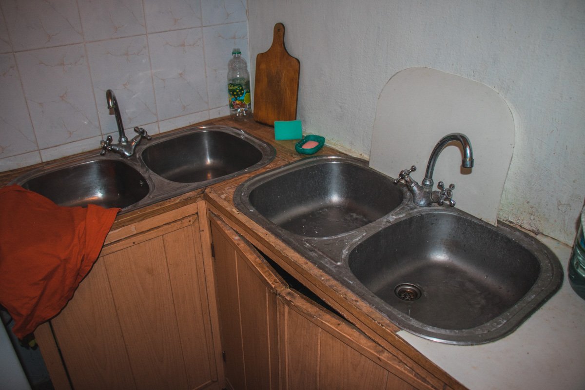 Так выглядит кухня в пункте обогрева