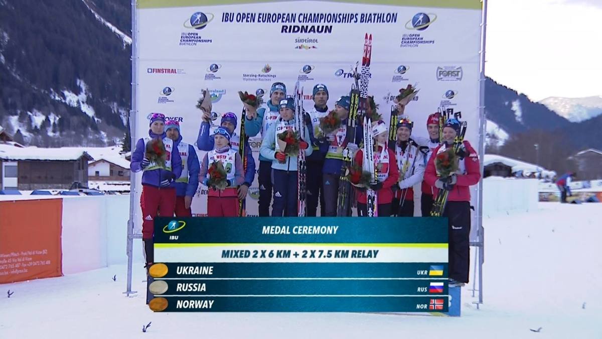 Украина выиграла "золото" чемпионата Европы по биатлону в смешанной эстафете