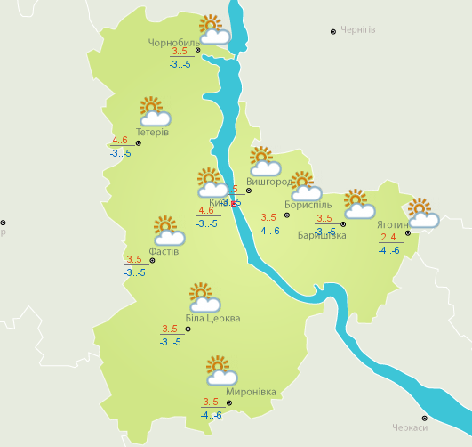 Погода в Киеве на 1 февраля Погода в Киеве на 1 февраля