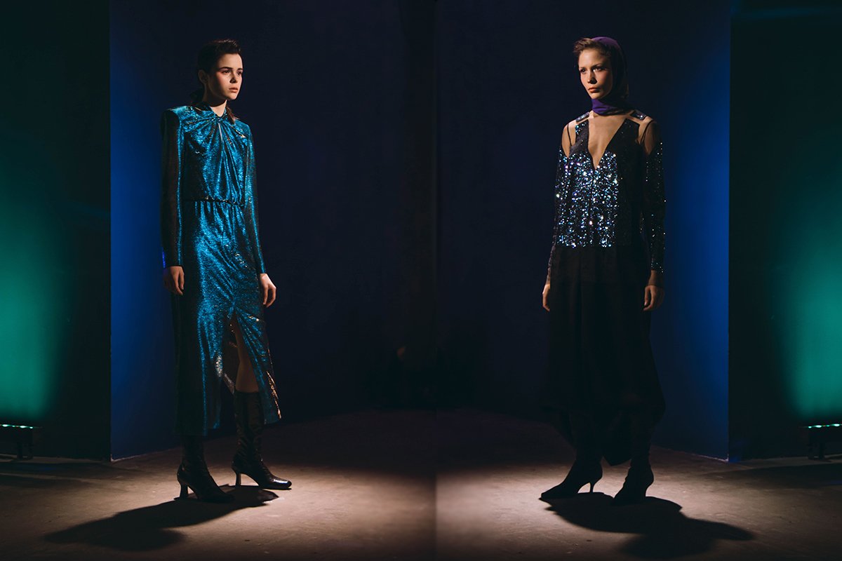 Основа коллекции - блестящие ткани