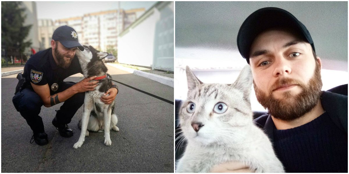 Сережа не только защищает киевлян, но и заводит хвостатых друзей